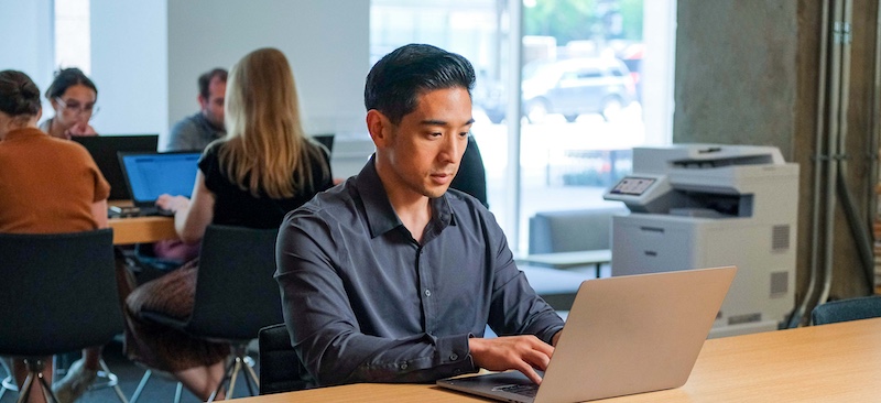 Man working at his laptop